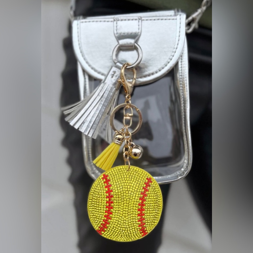 Baseball & Softball Rhinestone Key Chains - Picture 3 of 7